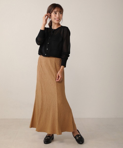 Bou Jeloud(ブージュルード)の「【WEB限定】ストレッチマーメイドスカート(スカート・レディース・ブラック/ベージュ/ブラウン/ライトカーキ・FREE)」の4枚目の写真