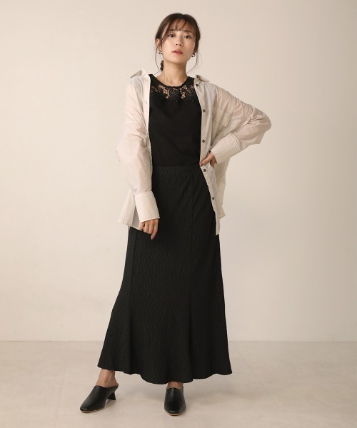 Bou Jeloud(ブージュルード)の「【WEB限定】ストレッチマーメイドスカート(スカート・レディース・ブラック/ベージュ/ブラウン/ライトカーキ・FREE)」の6枚目の写真