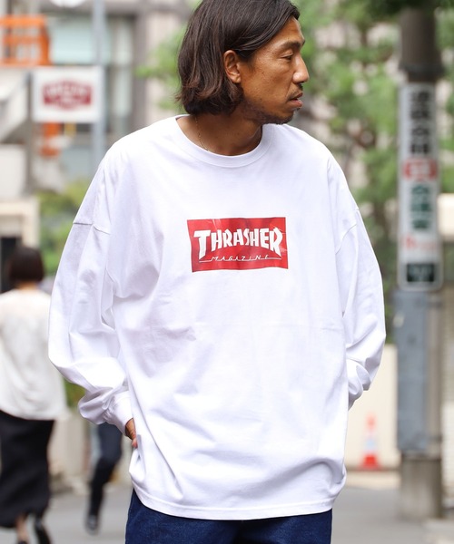 アウトレット人気商品 セール Thrasher スラッシャー Crumple L S Tee フロントロゴ ロンt Tシャツ カットソー Thrasher スラッシャー のファッション 特価在庫限り Lssr Ub Ac Id