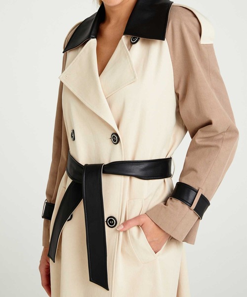 SISLEY（シスレー）の「配色トレンチコート（トレンチコート・レディース・ライトベージュ・42/44/40/38）」の5枚目の写真
