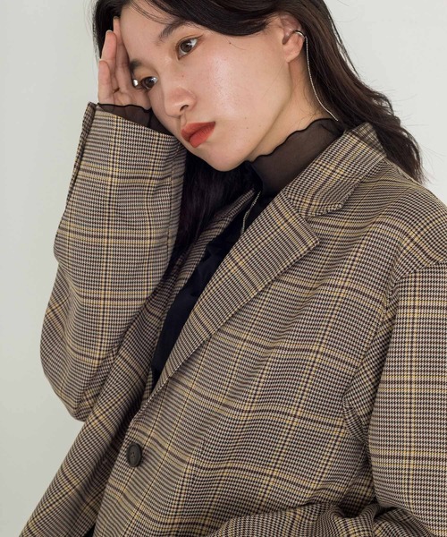 w closet（ダブルクローゼット）の「【SETUP対応】シングル前テーラードジャケット（テーラードジャケット・レディース・ベージュ系その他/ブラック系その他・FREE）」の15枚目の写真