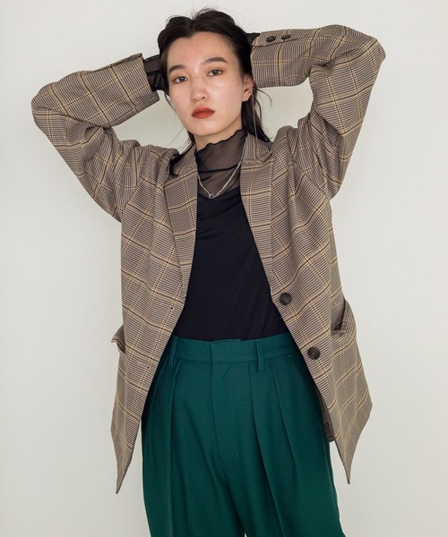 w closet（ダブルクローゼット）の「【SETUP対応】シングル前テーラードジャケット（テーラードジャケット・レディース・ベージュ系その他/ブラック系その他・FREE）」の12枚目の写真