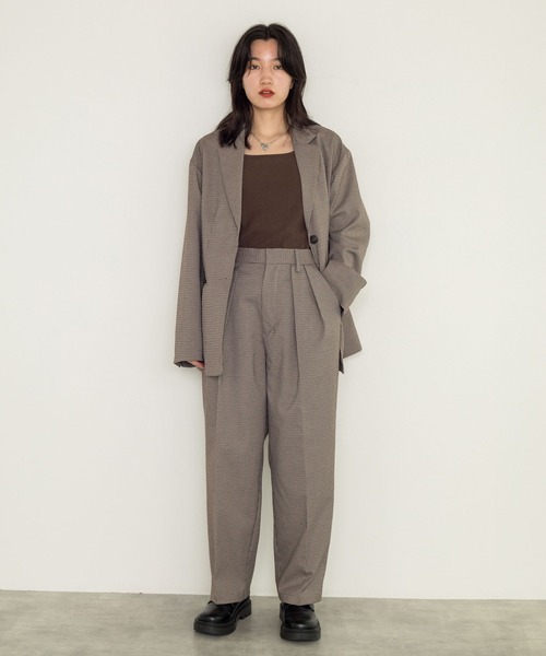 w closet（ダブルクローゼット）の「【SETUP対応】シングル前テーラードジャケット（テーラードジャケット・レディース・ベージュ系その他/ブラック系その他・FREE）」の9枚目の写真