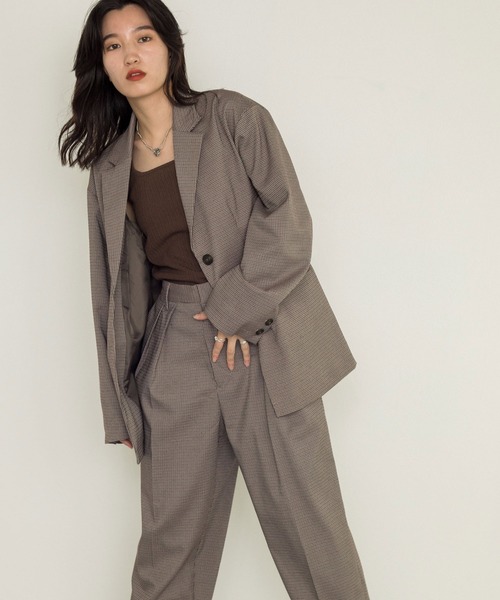 w closet（ダブルクローゼット）の「【SETUP対応】シングル前テーラードジャケット（テーラードジャケット・レディース・ベージュ系その他/ブラック系その他・FREE）」の5枚目の写真