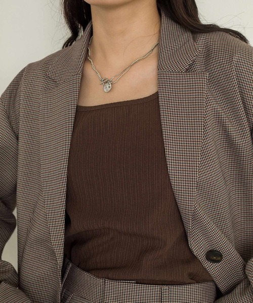 w closet（ダブルクローゼット）の「【SETUP対応】シングル前テーラードジャケット（テーラードジャケット・レディース・ベージュ系その他/ブラック系その他・FREE）」の4枚目の写真