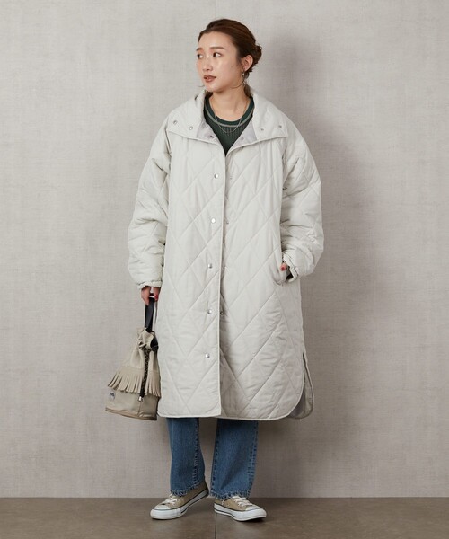 FREAK'S STORE（フリークスストア）の「▽【WEB限定】ダイヤキルトスタンドカラーコート(キルティングコート)（ダウンジャケット/コート・レディース・ブラック/オリーブ/ナチュラル・ﾌﾘ-）」の22枚目の写真