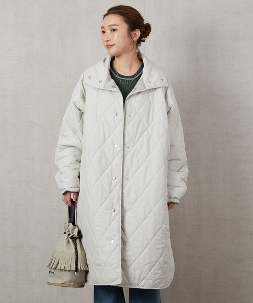 FREAK'S STORE（フリークスストア）の「▽【WEB限定】ダイヤキルトスタンドカラーコート(キルティングコート)（ダウンジャケット/コート・レディース・ブラック/オリーブ/ナチュラル・ﾌﾘ-）」の11枚目の写真