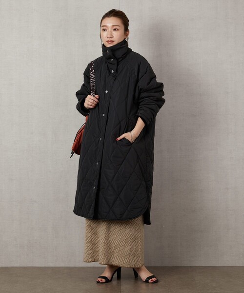 FREAK'S STORE（フリークスストア）の「▽【WEB限定】ダイヤキルトスタンドカラーコート(キルティングコート)（ダウンジャケット/コート・レディース・ブラック/オリーブ/ナチュラル・ﾌﾘ-）」の5枚目の写真