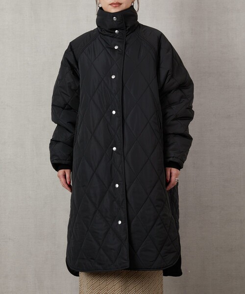 FREAK'S STORE（フリークスストア）の「▽【WEB限定】ダイヤキルトスタンドカラーコート(キルティングコート)（ダウンジャケット/コート・レディース・ブラック/オリーブ/ナチュラル・ﾌﾘ-）」の16枚目の写真