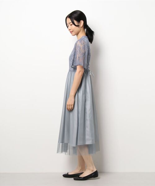 KATHARINE ROSS（キャサリンロス）の「【KATHARINE ROSS】はしごレースチュール5分袖ドレス（ドレス・レディース・ダークグリーン/ブルーグレー・MEDIUM）」の3枚目の写真