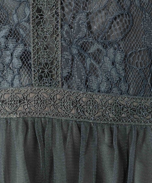KATHARINE ROSS（キャサリンロス）の「【KATHARINE ROSS】はしごレースチュール5分袖ドレス（ドレス・レディース・ダークグリーン/ブルーグレー・MEDIUM）」の6枚目の写真