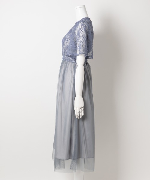 KATHARINE ROSS（キャサリンロス）の「【KATHARINE ROSS】はしごレースチュール5分袖ドレス（ドレス・レディース・ダークグリーン/ブルーグレー・MEDIUM）」の12枚目の写真