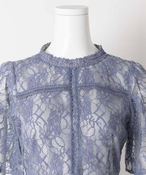 KATHARINE ROSS（キャサリンロス）の「【KATHARINE ROSS】はしごレースチュール5分袖ドレス（ドレス・レディース・ダークグリーン/ブルーグレー・MEDIUM）」の14枚目の写真