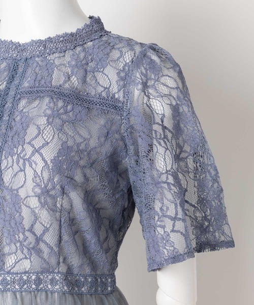 KATHARINE ROSS（キャサリンロス）の「【KATHARINE ROSS】はしごレースチュール5分袖ドレス（ドレス・レディース・ダークグリーン/ブルーグレー・MEDIUM）」の15枚目の写真