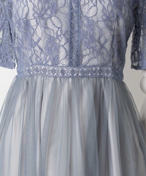 KATHARINE ROSS（キャサリンロス）の「【KATHARINE ROSS】はしごレースチュール5分袖ドレス（ドレス・レディース・ダークグリーン/ブルーグレー・MEDIUM）」の16枚目の写真
