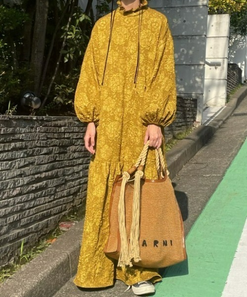 ペルナ perna 総柄ロングワンピース 総柄ロングワンピース（ワンピース）｜PERNA（ペルナ）の