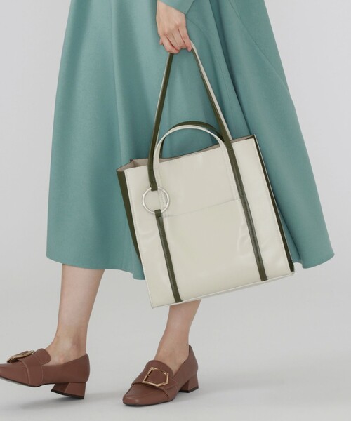 CAST:（キャストコロン）の「カラーコンビトートバッグ（トートバッグ・レディース・ベージュ/オフホワイト・FREE）」の13枚目の写真