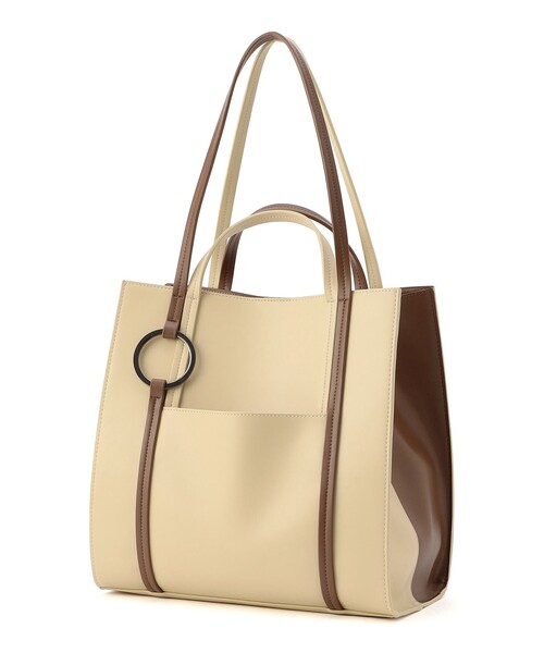 CAST:（キャストコロン）の「カラーコンビトートバッグ（トートバッグ・レディース・ベージュ/オフホワイト・FREE）」の12枚目の写真