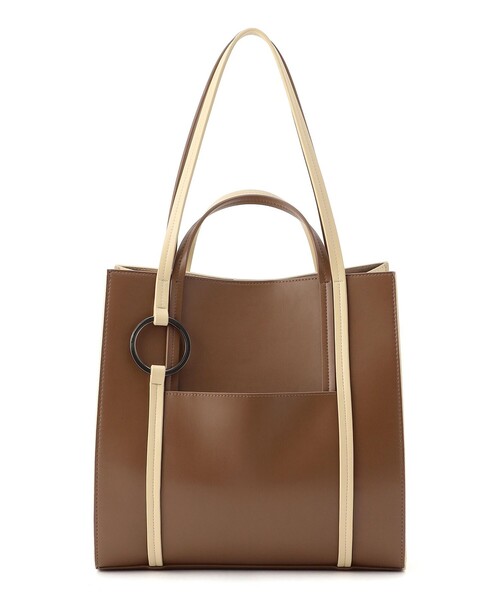 CAST:（キャストコロン）の「カラーコンビトートバッグ（トートバッグ・レディース・ベージュ/オフホワイト・FREE）」の10枚目の写真