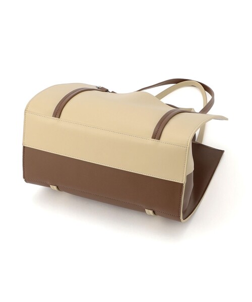 CAST:（キャストコロン）の「カラーコンビトートバッグ（トートバッグ・レディース・ベージュ/オフホワイト・FREE）」の5枚目の写真