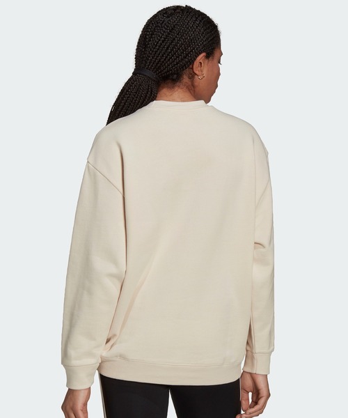 adidas（アディダス）の「トレフォイル フリンジ刺しゅう付きスウェット / アディダスオリジナルス（スウェット・レディース・ブラック/アイボリー・SMALL/MEDIUM/LARGE/X-LARGE/XX-LARGE/X-SMALL）」の4枚目の写真