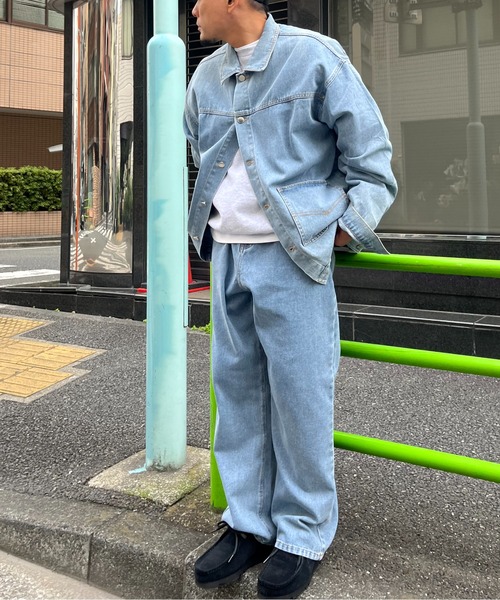 セール】ビッグポケットオーバーサイズ デニムカバーオールジャケット