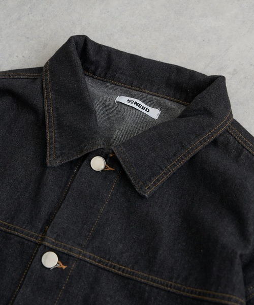 NO NEED(ノーニード)の「ビッグポケットオーバーサイズ デニムカバーオールジャケット / セットアップ可能(デニムジャケット・メンズ・ブルー/ブラック/ライトブルー/ホワイト・フリ-)」の17枚目の写真