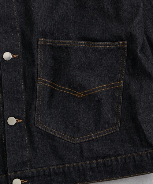 NO NEED(ノーニード)の「ビッグポケットオーバーサイズ デニムカバーオールジャケット / セットアップ可能(デニムジャケット・メンズ・ブルー/ブラック/ライトブルー/ホワイト・フリ-)」の14枚目の写真