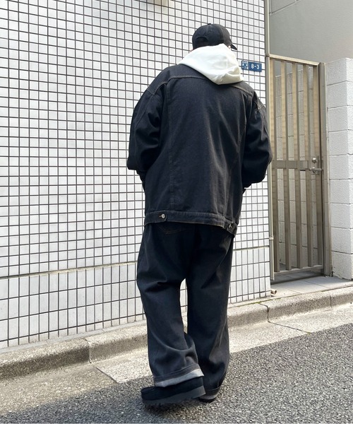 セール】ビッグポケットオーバーサイズ デニムカバーオールジャケット