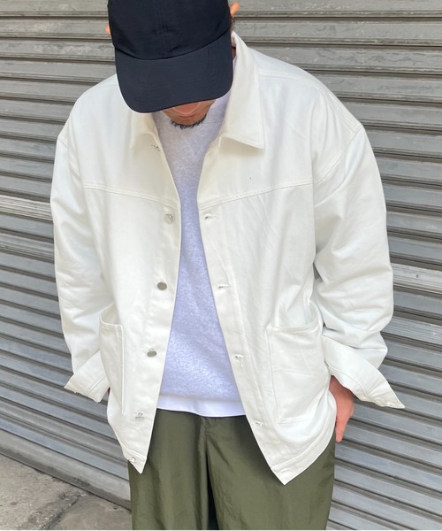 セール】ビッグポケットオーバーサイズ デニムカバーオールジャケット