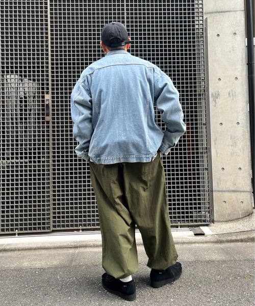 セール】ビッグポケットオーバーサイズ デニムカバーオールジャケット