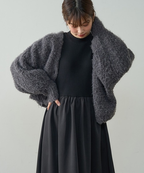natural couture(ナチュラルクチュール)の「【WEB限定】袖コンドッキングワンピース(ワンピース・レディース・ブラック/その他1/グレイッシュベージュ・FREE)」の2枚目の写真
