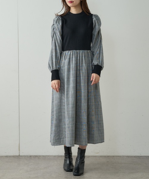 natural couture(ナチュラルクチュール)の「【WEB限定】袖コンドッキングワンピース(ワンピース・レディース・ブラック/その他1/グレイッシュベージュ・FREE)」の12枚目の写真