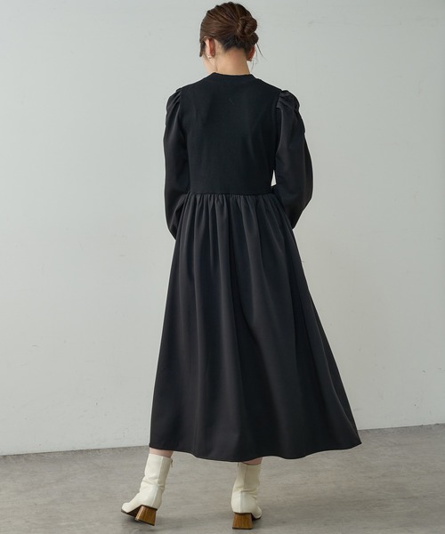 natural couture(ナチュラルクチュール)の「【WEB限定】袖コンドッキングワンピース(ワンピース・レディース・ブラック/その他1/グレイッシュベージュ・FREE)」の14枚目の写真