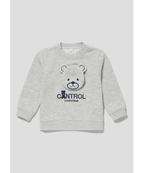 Design Tshirts Store graniph（デザイン　ティーシャツ　ストア　グラニフ）の「3Dコントロールベア｜ベビー3Dポケットスウェット（スウェット・キッズ・ヘザーグレー・90/80）」の7枚目の写真