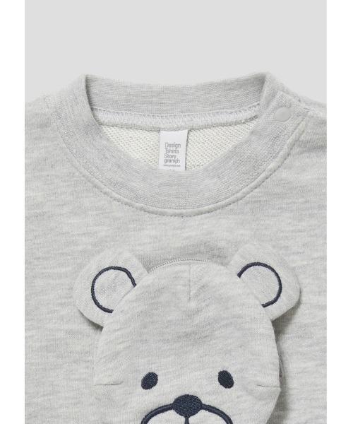 Design Tshirts Store graniph（デザイン　ティーシャツ　ストア　グラニフ）の「3Dコントロールベア｜ベビー3Dポケットスウェット（スウェット・キッズ・ヘザーグレー・90/80）」の8枚目の写真