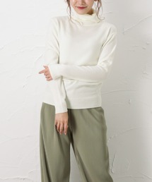 NAVY | 洗えるニット カシミヤタッチ タートルネックセーター(ニット/セーター)