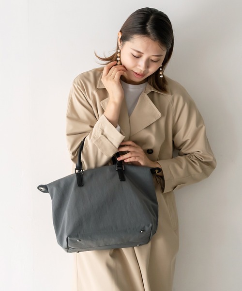 VitaFelice（ヴィータフェリーチェ）の「ナイロン2wayコンビトートバッグ（トートバッグ・レディース・カーキ/グレー/ブラック/ピンク系その他/ミント/ベージュ/チャコールグレー/ブルー・FREE）」の3枚目の写真
