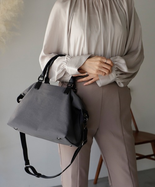 VitaFelice（ヴィータフェリーチェ）の「ナイロン2wayコンビトートバッグ（トートバッグ・レディース・カーキ/グレー/ブラック/ピンク系その他/ミント/ベージュ/チャコールグレー/ブルー・FREE）」の22枚目の写真