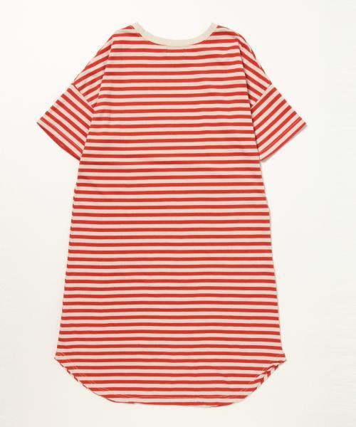 BEAMS BOY（ビームスボーイ）の「BEAMS BOY / 1cm ボーダー クルー ショートスリーブ ワンピース（ワンピース・レディース・レッド/グリーン/ネイビー・ONE SIZE）」の7枚目の写真