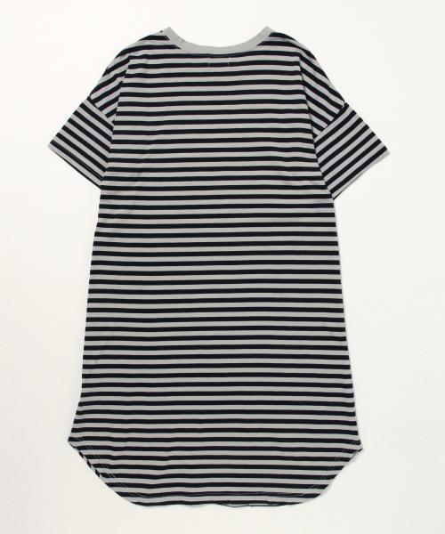 BEAMS BOY（ビームスボーイ）の「BEAMS BOY / 1cm ボーダー クルー ショートスリーブ ワンピース（ワンピース・レディース・レッド/グリーン/ネイビー・ONE SIZE）」の6枚目の写真