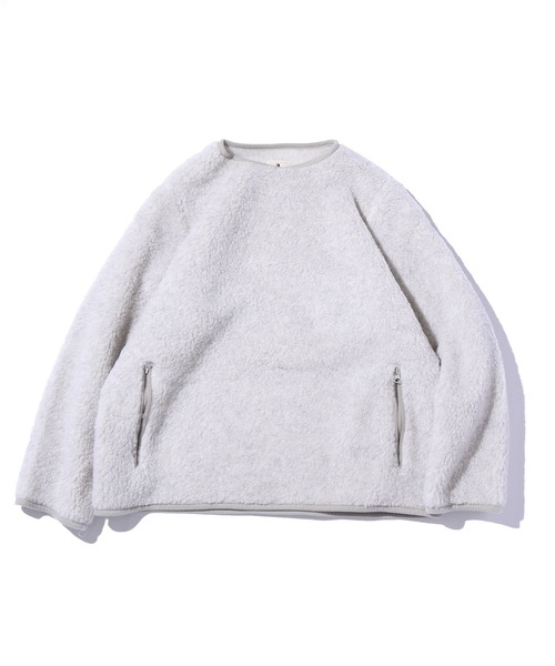 COLD BREAKER（コールドブレーカー）の「COLD BREAKER/コールドブレーカー CREW POCKET JACKET フリースプルオーバー クルーネック メリノウール 防寒（ニット/セーター・メンズ・ブラック/ベージュ/ライトグレー/ホワイト/ブラウン・M/L）」の4枚目の写真