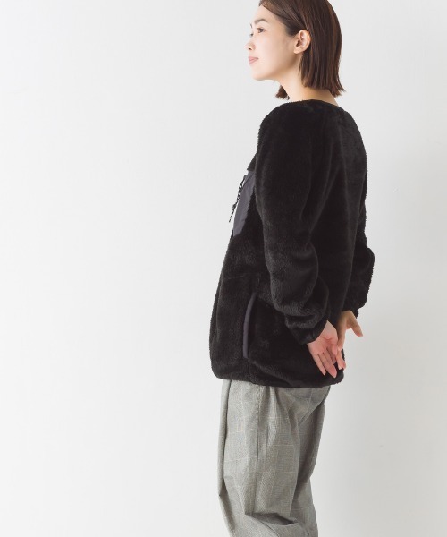 OMNES(オムネス)の「ユニセックス ボアフリースプルオーバー(ブルゾン・レディース・ブラック/ブラウン/カーキ/アイボリー・MEDIUM/X-LARGE/LARGE)」の3枚目の写真