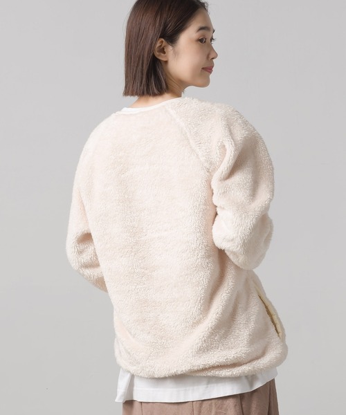 OMNES(オムネス)の「ユニセックス ボアフリースプルオーバー(ブルゾン・レディース・ブラック/ブラウン/カーキ/アイボリー・MEDIUM/X-LARGE/LARGE)」の5枚目の写真