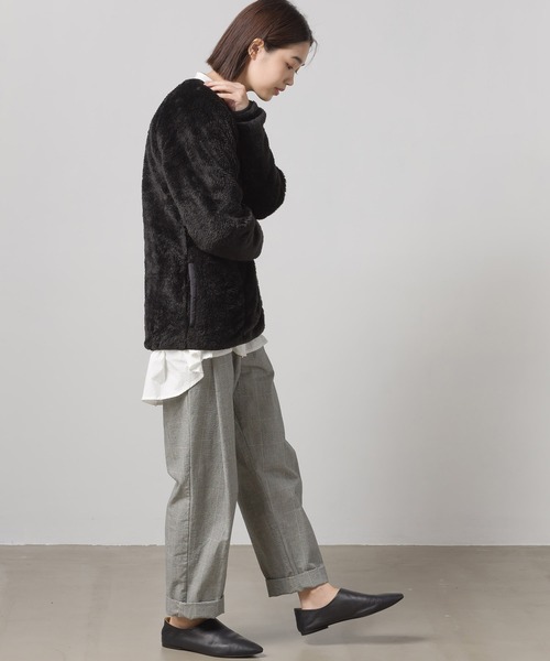 OMNES(オムネス)の「ユニセックス ボアフリースプルオーバー(ブルゾン・レディース・ブラック/ブラウン/カーキ/アイボリー・MEDIUM/X-LARGE/LARGE)」の16枚目の写真