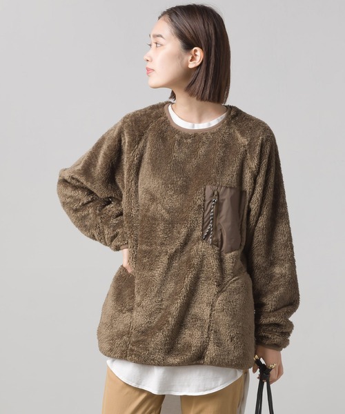 OMNES(オムネス)の「ユニセックス ボアフリースプルオーバー(ブルゾン・レディース・ブラック/ブラウン/カーキ/アイボリー・MEDIUM/X-LARGE/LARGE)」の6枚目の写真