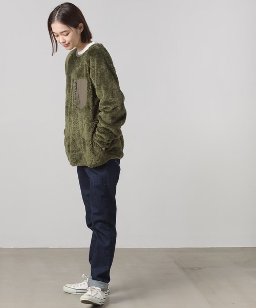 OMNES(オムネス)の「ユニセックス ボアフリースプルオーバー(ブルゾン・レディース・ブラック/ブラウン/カーキ/アイボリー・MEDIUM/X-LARGE/LARGE)」の14枚目の写真