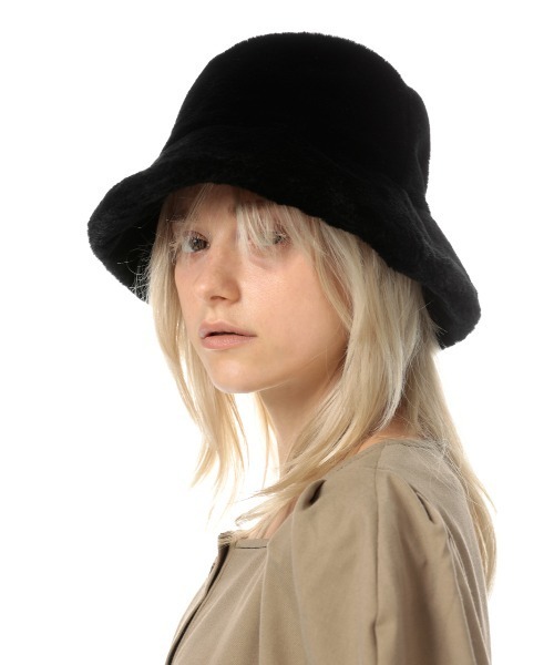 SLY（スライ）の「F FUR BUCKET HAT バケット ハット（ハット・レディース・ブラック/ベージュ/マルチ・FREE）」の12枚目の写真