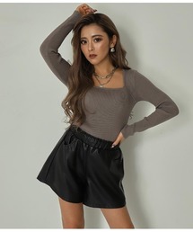 ANAP（アナップ）の「スクエアシンプルリブトップス（Tシャツ/カットソー）」