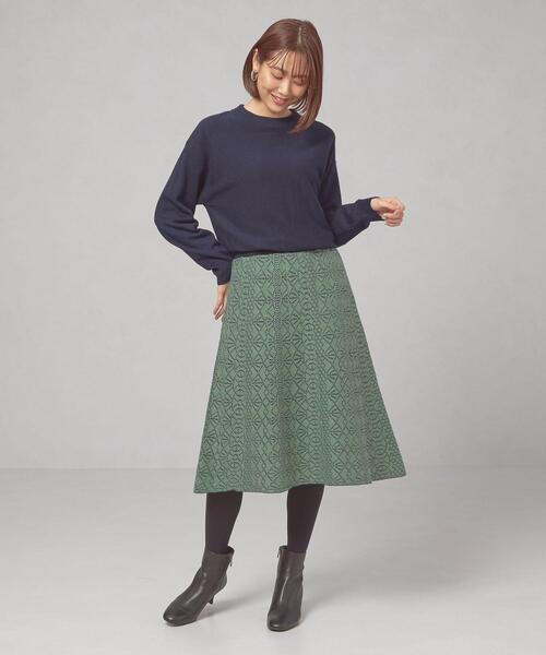 closet story（クローゼットストーリー）の「＜closet story＞レースジャカード ニットワンピース -ウォッシャブル-（ワンピース・レディース・ネイビー/ベージュ/ブラック・FREE）」の15枚目の写真